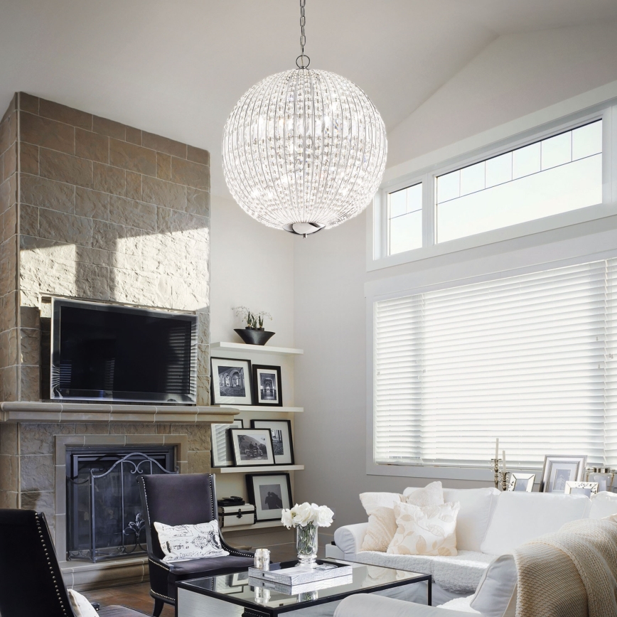 Ideal Lux - LED Κρυστάλλινο κρεμαστό φωτιστικό οροφής  LUXOR 6xG9/3W/230V διάμετρος 40 cm διαφανές