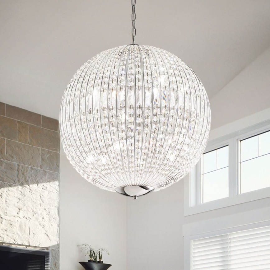 Ideal Lux - LED Κρυστάλλινο κρεμαστό φωτιστικό οροφής  LUXOR 8xG9/3W/230V διάμετρος 50 cm διαφανές