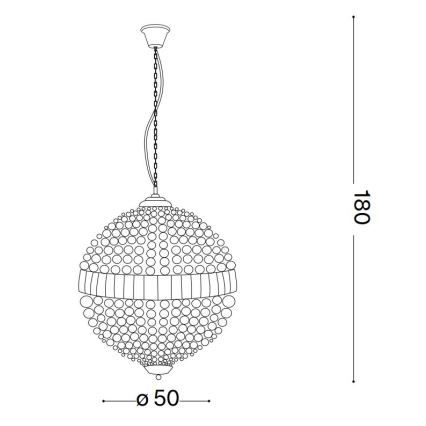 Ideal Lux - LED Κρυστάλλινο κρεμαστό φωτιστικό οροφής  LUXOR 8xG9/3W/230V διάμετρος 50 cm διαφανές