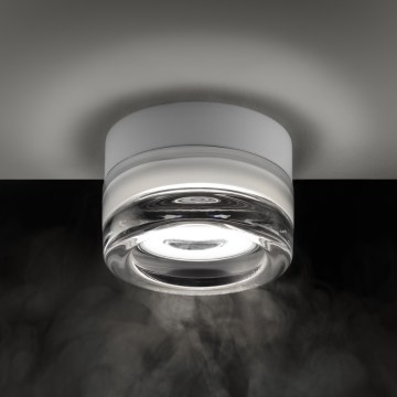 Ideal Lux - LED οροφιαίο φωτιστικό μπάνιου LOLLY 1xGX53/9W/230V Ø 10,5 εκ. IP44 λευκό/διάφανο