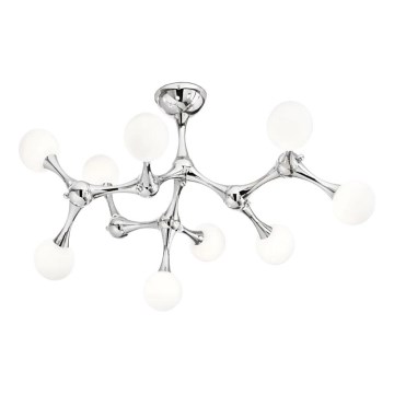 Ideal Lux - LED Πλαφονιέρα οροφής NODINO 9xG9/3W/230V γυαλιστερό χρώμιο/λευκό