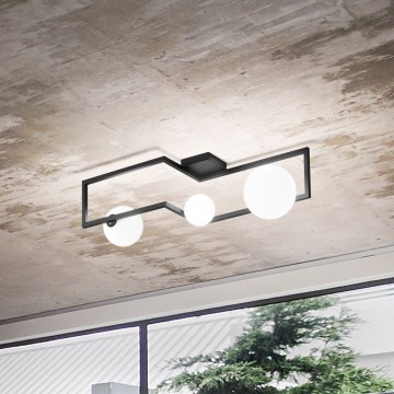 Ideal Lux - LED Πλαφονιέρα οροφής ANGOLO 3xG9/3W/230V μαύρο