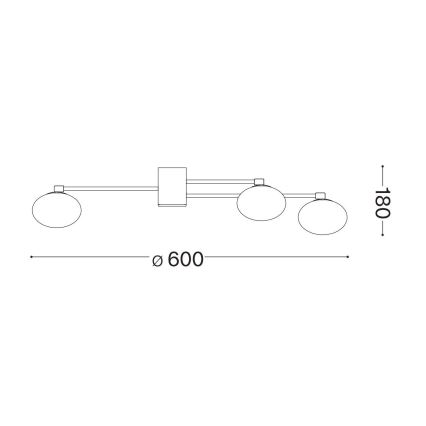 Ideal Lux - LED Πλαφονιέρα οροφής HERMES 5xG9/3W/230V διάμετρος 60 cm χρυσό