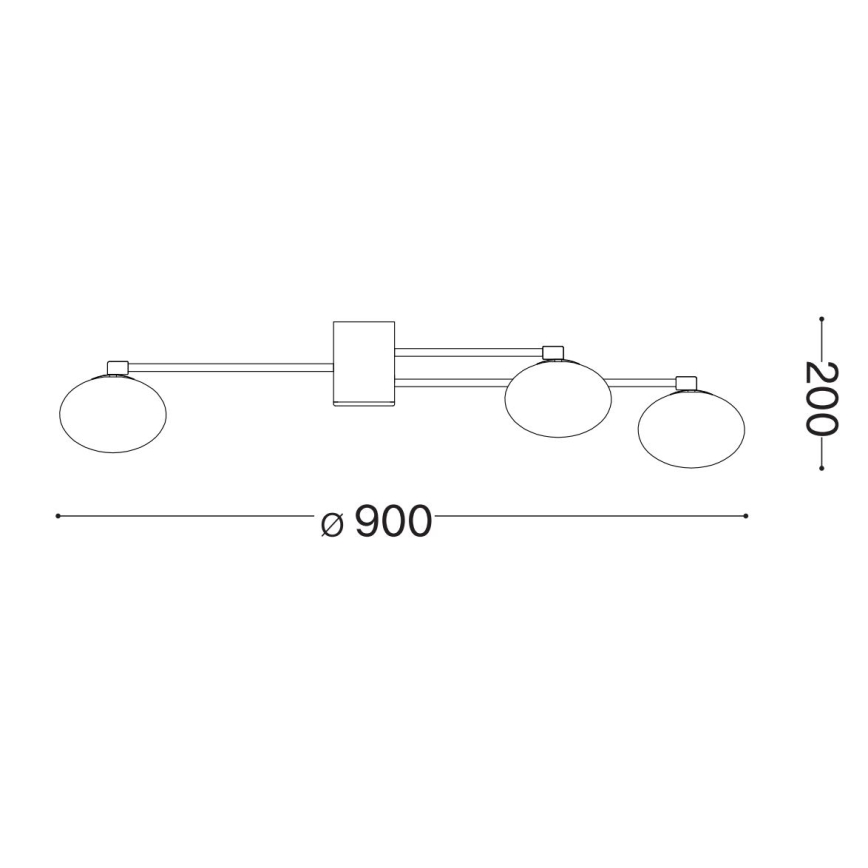 Ideal Lux - LED Πλαφονιέρα οροφής HERMES 5xG9/3W/230V διάμετρος 90 cm λευκό
