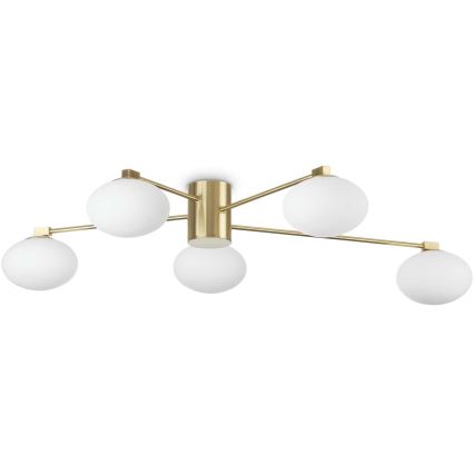 Ideal Lux - LED Πλαφονιέρα οροφής HERMES 5xG9/3W/230V διάμετρος 90 cm χρυσό