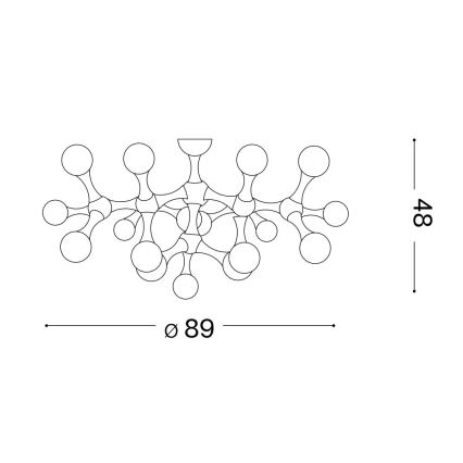 Ideal Lux - LED Πλαφονιέρα οροφής NODINO 15xG9/15W/230V λευκό