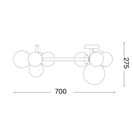 Ideal Lux - LED Πλαφονιέρα οροφής PERLAGE 10xG9/3W/230V διάμετρος 70 cm χρυσό/λευκό