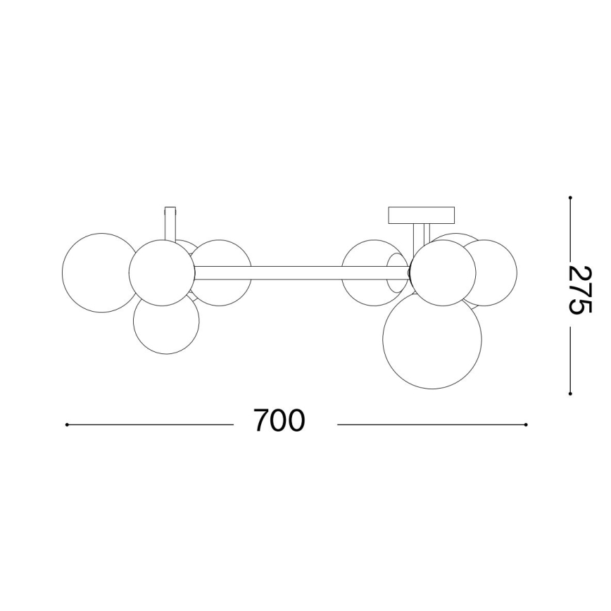Ideal Lux - LED Πλαφονιέρα οροφής PERLAGE 10xG9/3W/230V διάμετρος 70 cm χρυσό/λευκό