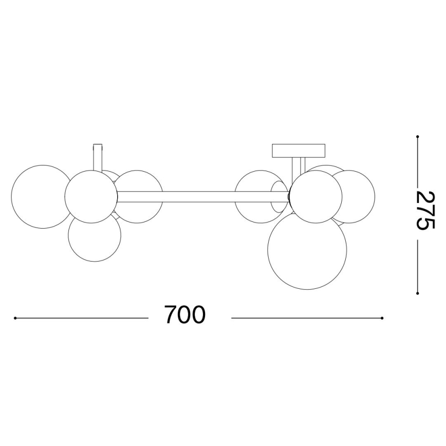 Ideal Lux - LED Πλαφονιέρα οροφής PERLAGE 10xG9/3W/230V διάμετρος 70 cm χρυσό/φιμέ