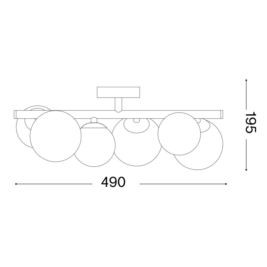 Ideal Lux - LED Πλαφονιέρα οροφής PERLAGE 6xG9/3W/230V 49 cm χρυσό/λευκό