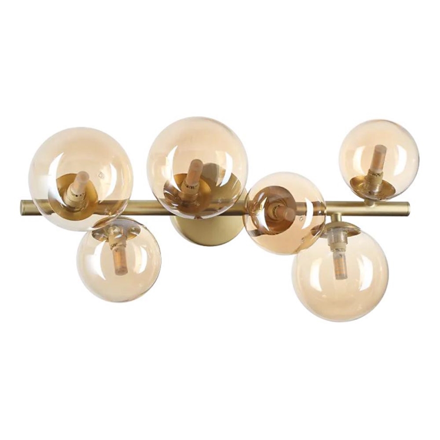 Ideal Lux - LED Πλαφονιέρα οροφής PERLAGE 6xG9/3W/230V 49 cm χρυσό/φιμέ