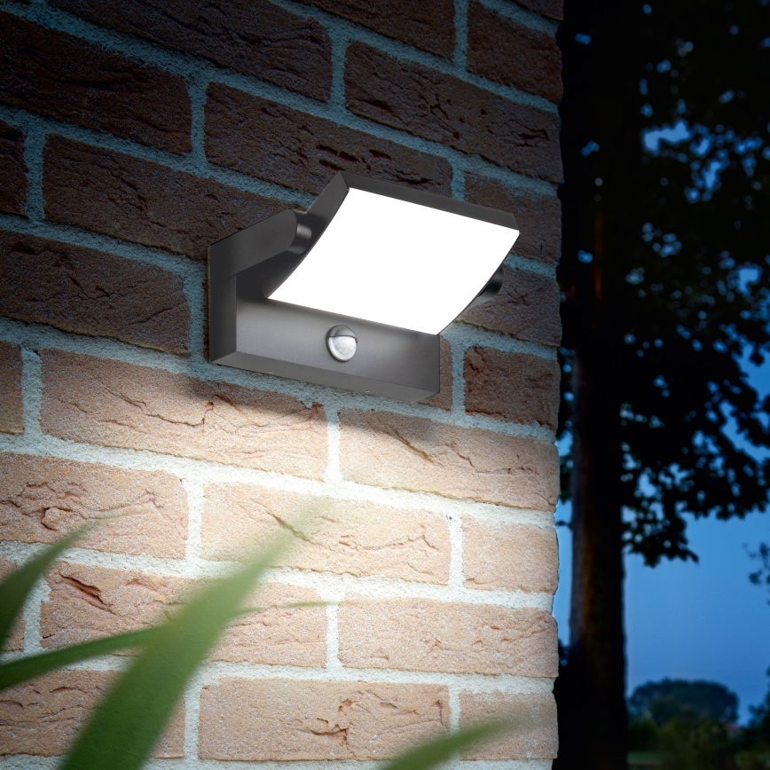 Ideal Lux - LED Φωτιστικό τοίχου εξωτερικού χώρου με αισθητήρα SWIPE LED/21W/230V CRI 90 IP54 ανθρακί