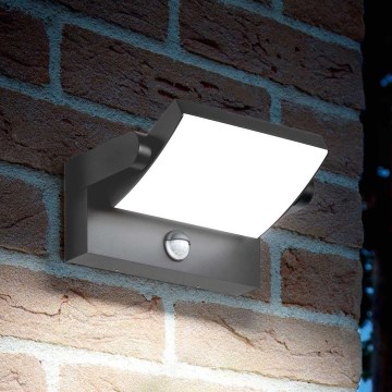 Ideal Lux - LED Φωτιστικό τοίχου εξωτερικού χώρου με αισθητήρα SWIPE LED/21W/230V CRI 90 IP54 ανθρακί