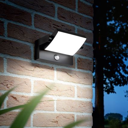Ideal Lux - LED Φωτιστικό τοίχου εξωτερικού χώρου με αισθητήρα SWIPE LED/21W/230V CRI 90 IP54 μαύρο