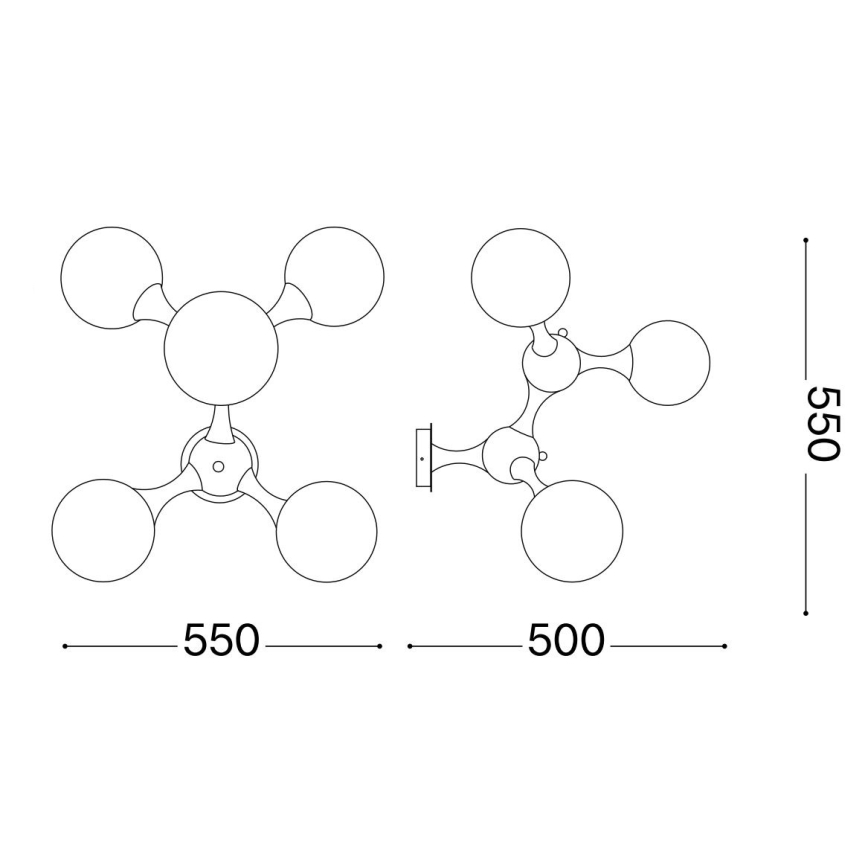 Ideal Lux - Πλαφονιέρα οροφής NODI 5xE14/28W/230V γυαλιστερό χρώμιο
