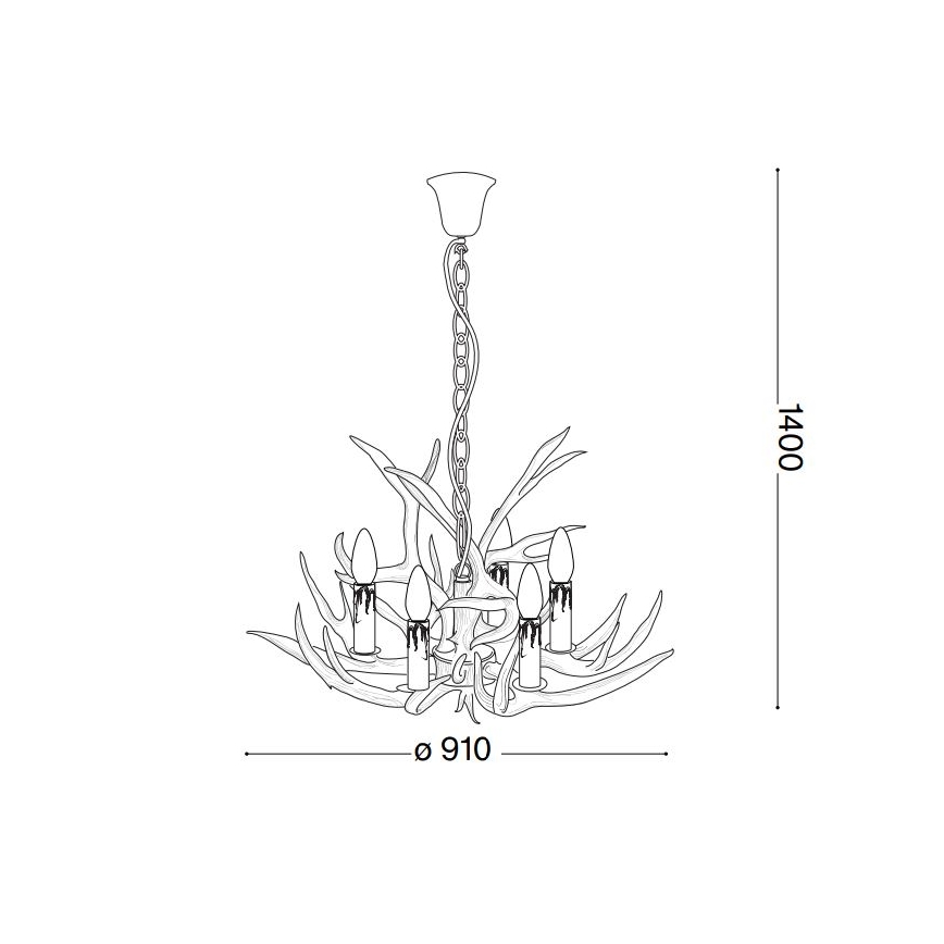 Ideal Lux - Πολυέλαιος με αλυσίδα CHALET 8xE14/40W/230V κέρατα