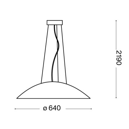 Ideal Lux - Πολυέλαιος LENA με καλώδιο 3xE27/60W/230V διάμ. 64 cm λευκό