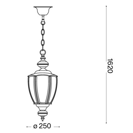 Ideal Lux - Πολυέλαιος με αλυσίδα 1xE27/60W/230V Ø 25 εκ., μπρονζέ