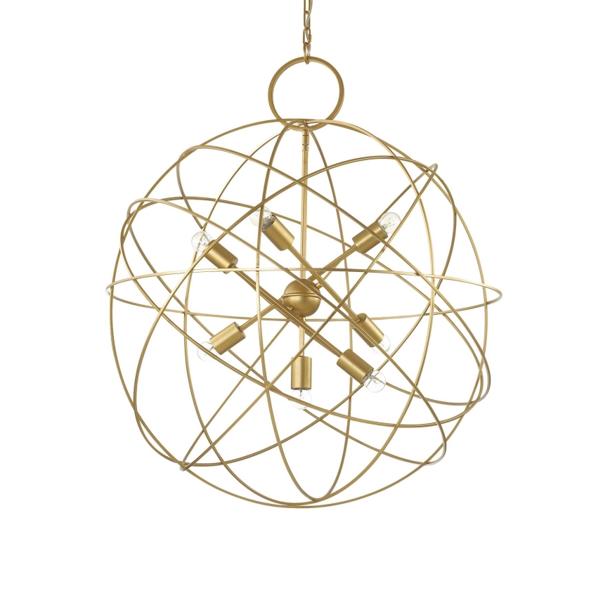 Ideal Lux - Πολυέλαιος με αλυσίδα KONSE 7xE27/60W/230V Ø 80 εκ. χρυσός