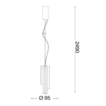 Ideal Lux - Ρυθμιζόμενο LED κρεμαστό φωτιστικό με καλώδιο ανάρτησης DORICA 3xLED/9W/230V CRI 90 Ø 9,5 cm ορείχαλκος