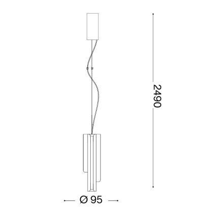 Ideal Lux - Ρυθμιζόμενο κρεμαστό φωτιστικό LED με καλώδιο DORICA 3xLED/9W/230V CRI 90 Ø 9,5 εκ. λευκό