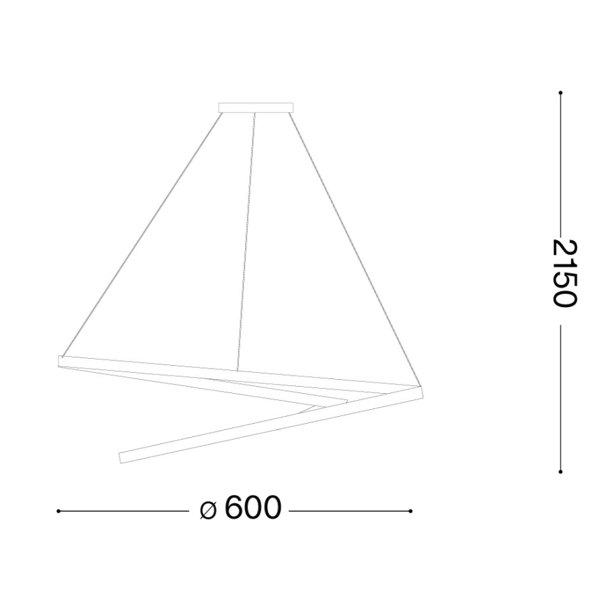 Ideal Lux - Ρυθμιζόμενος LED πολυέλαιος με καλώδιο OZ LED/48W/230V Ø 60 cm CRI 90 μαύρο