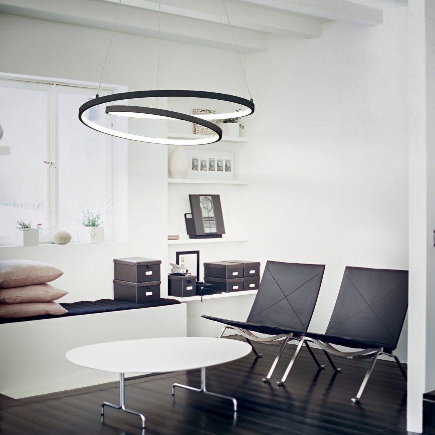 Ideal Lux - LED Ρυθμιζόμενο κρεμαστό φωτιστικό σε καλώδιο OZ LED/55W/230V Ø 80 cm CRI 90 μαύρο
