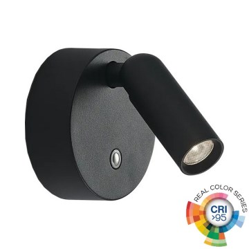 Ideal Lux - Ρυθμιζόμενο επαναφορτιζόμενο επιτοίχιο σποτ LED με έλεγχο αφής BEAN LED/3W/5V 2200 mAh CRI 95, μαύρο