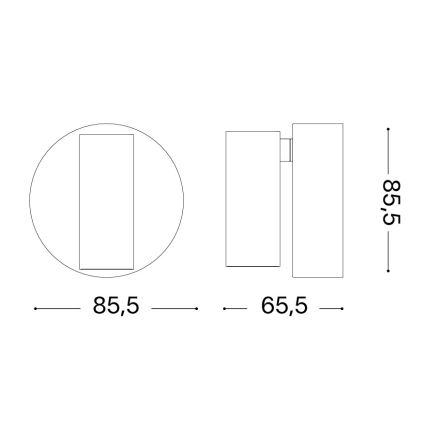 Ideal Lux - LED Ρυθμιζόμενο μέσω αφής επιτοίχιο σποτ φωτιστικό ELF LED/3W/230V CRI 95 μαύρο