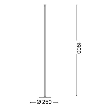 Ideal Lux - Ρυθμιζόμενο επιδαπέδιο φωτιστικό LED DORICA LED/50W/230V CRI 90 γκρι