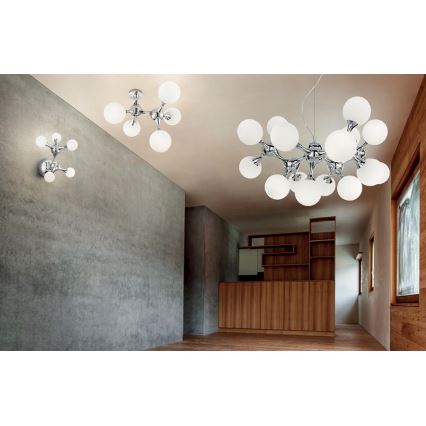 Ideal Lux - Επικαθήμενο φωτιστικό οροφής NODI 5xE14/28W/230V 50x55 cm γυαλιστερό χρώμιο/λευκό