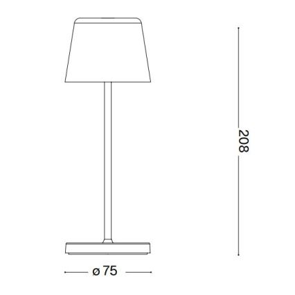 Ideal Lux - LED Dimming αφής Εξωτερικού χώρου Επιτραπέζιο φωτιστικό CUTE LED/2,5W/3,7V USB 2200-2700K IP65 μαύρο