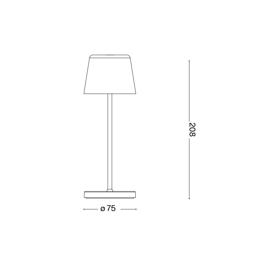 Ideal Lux - LED Dimming αφής Εξωτερικού χώρου Επιτραπέζιο φωτιστικό CUTE LED/2,5W/3,7V USB 2200-2700K IP65 μαύρο