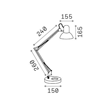 Ideal Lux - Επιτραπέζιο φωτιστικό 1xE27/42W/230V μαύρο