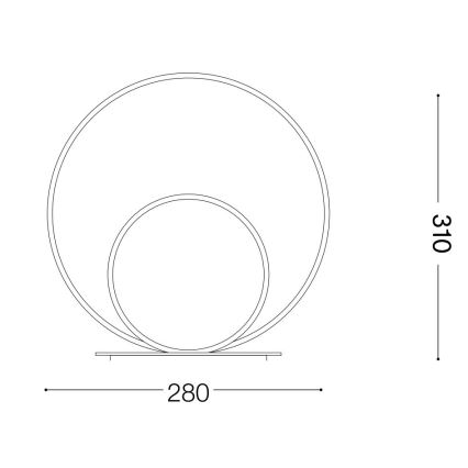 Ideal Lux - Επιτραπέζιο φωτιστικό LED OZ LED/22W/230V CRI 90 μαύρο