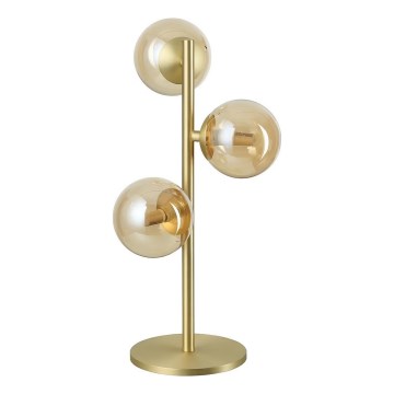 Ideal Lux - Επιτραπέζιο φωτιστικό LED PERLAGE 3xG9/3W/230V χρυσό/καπνιστό μπεζ