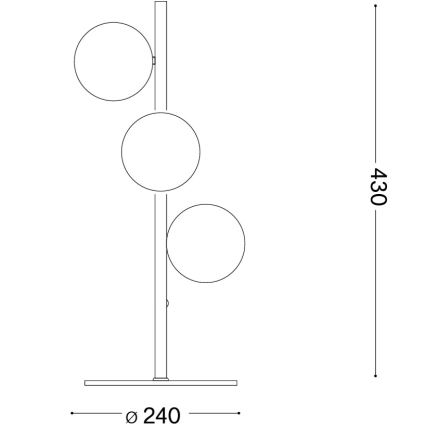 Ideal Lux - Επιτραπέζιο φωτιστικό LED PERLAGE 3xG9/3W/230V χρυσό/καπνιστό μπεζ