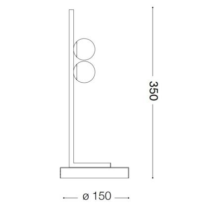 Ideal Lux - Επιτραπέζιο φωτιστικό LED PING PONG 2xLED/3W/230V CRI 90 μαύρο