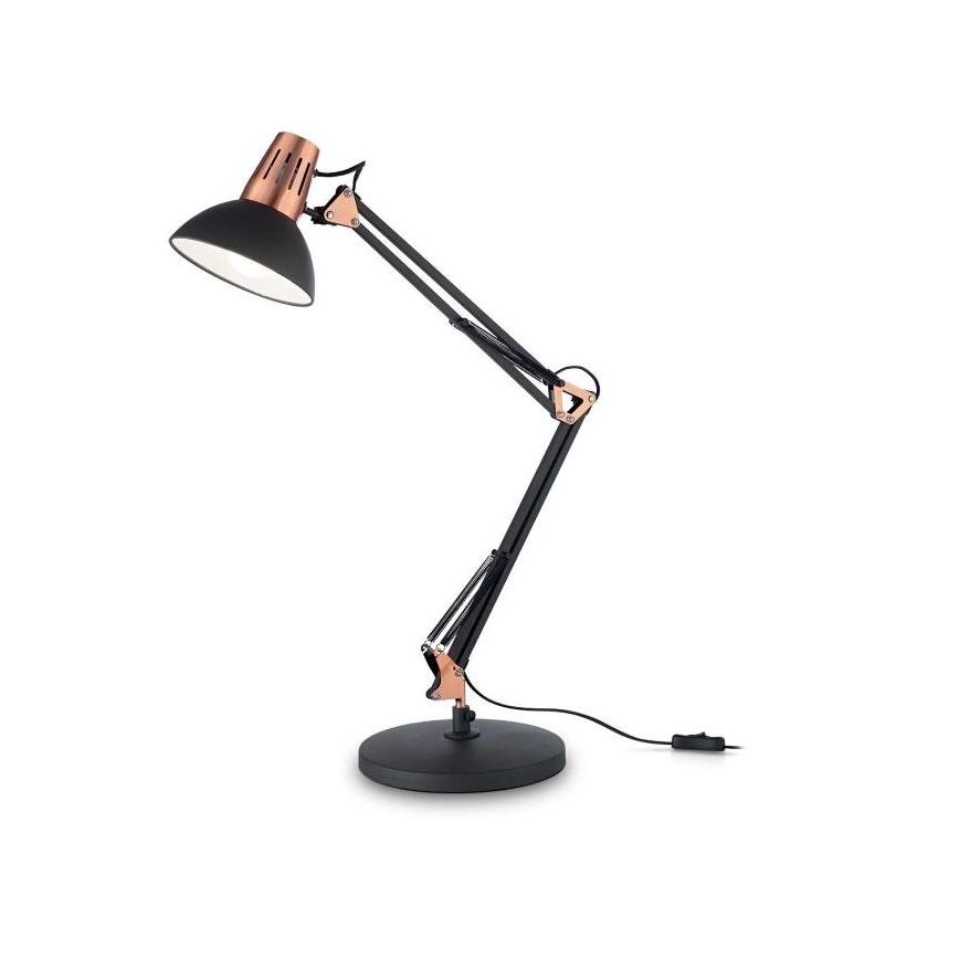 Ideal Lux - Επιτραπέζιο φωτιστικό WALLY 1xE27/42W/230V μαύρο/χάλκινο