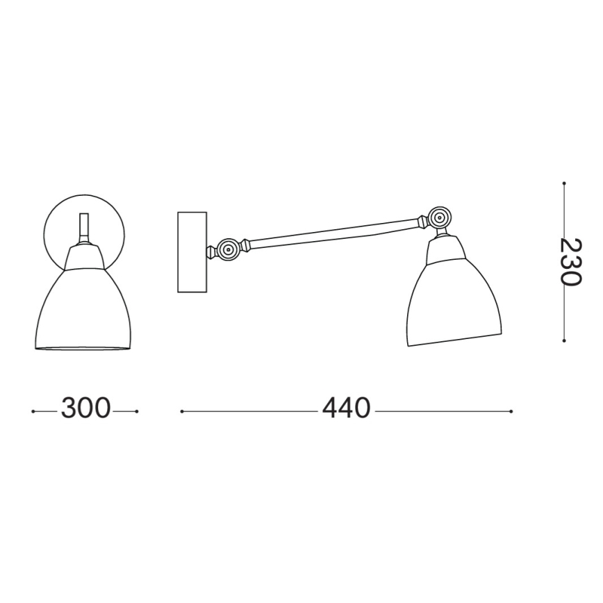 Ideal Lux - Επιτοίχιο φωτιστικό 1xE27/42W/230V μπρονζέ