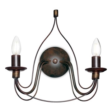 Ideal Lux - Επιτοίχιο φωτιστικό CORTE 2xE14/40W/230V καφέ/πατίνα