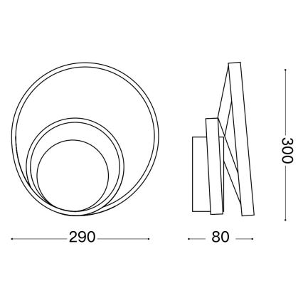 Ideal Lux - Επιτοίχιο φωτιστικό dimming LED OZ LED/28W/230V CRI 90 μαύρο