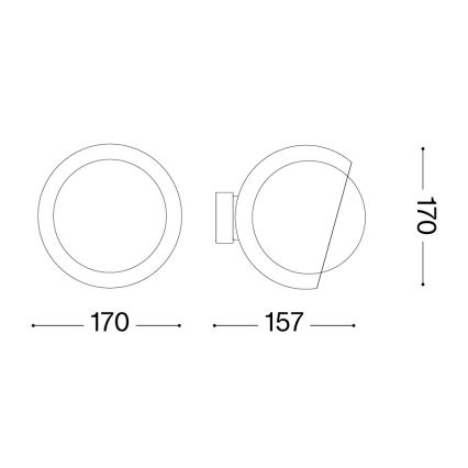 Ideal Lux - Επιτοίχιο φωτιστικό LED BLOOM 1xE27/42W/230V μαύρο