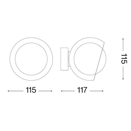 Ideal Lux - Επιτοίχιο φωτιστικό LED BLOOM 1xG9/3W/230V χρυσό/καπνιστό μπεζ