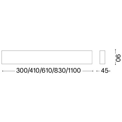 Ideal Lux - Επιτοίχιο φωτιστικό DELTA LED LED/14W/230V 3000K 41 cm CRI 90 σκυρόδεμα