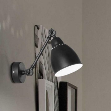 Ideal Lux - Επιτοίχιο φωτιστικό NEWTON 1xE27/42W/230V μαύρο