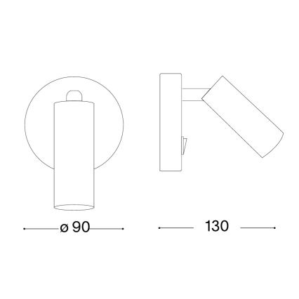 Ideal Lux - Επιτοίχιο φωτιστικό-προβολέας LED PAGE LED/3W/230V CRI 90 μαύρο
