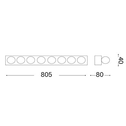 Ideal Lux - Επιτοίχιο φωτιστικό PRIVE 8xE14/40W/230V λευκό