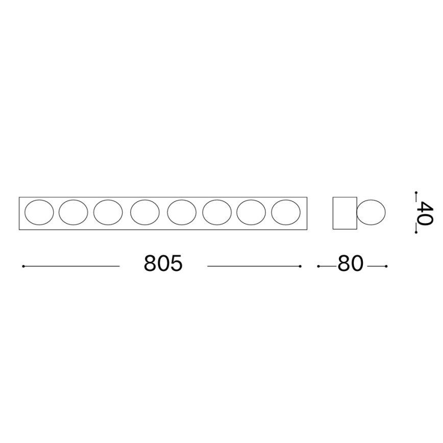 Ideal Lux - Επιτοίχιο φωτιστικό PRIVE 8xE14/40W/230V λευκό