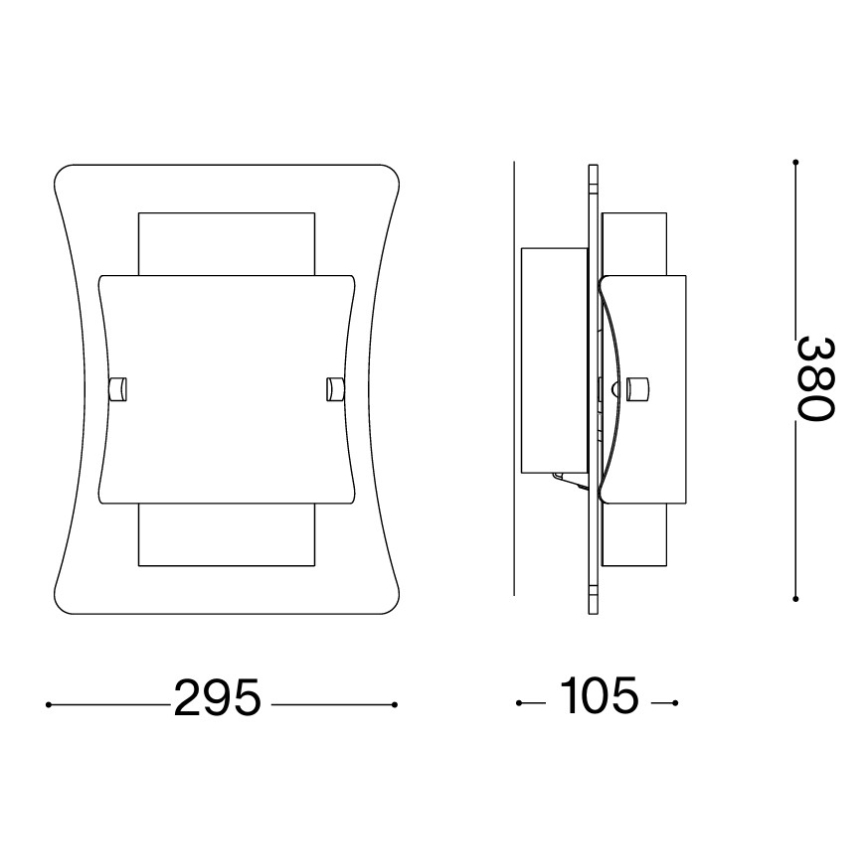 Ideal Lux - Επιτοίχιο φωτιστικό TRIPLO 2xE27/60W/230V διάφανο